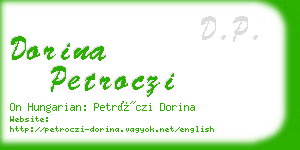 dorina petroczi business card
