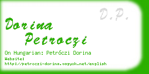 dorina petroczi business card